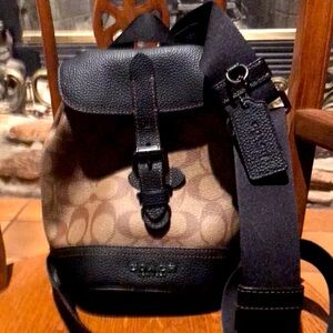 Coach Sling Bag in Light and Chocolate Brown Leather